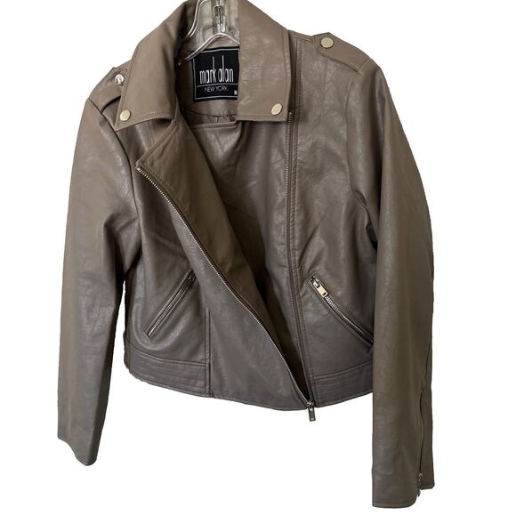 Faux Leather Jacket Gray Women’s Size M Zippers Rori Gilmore - Picture 2 of 12